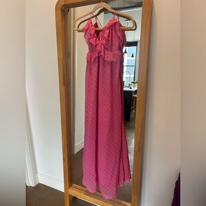 H&M Pink Maxi Dress with Ruffle Detail